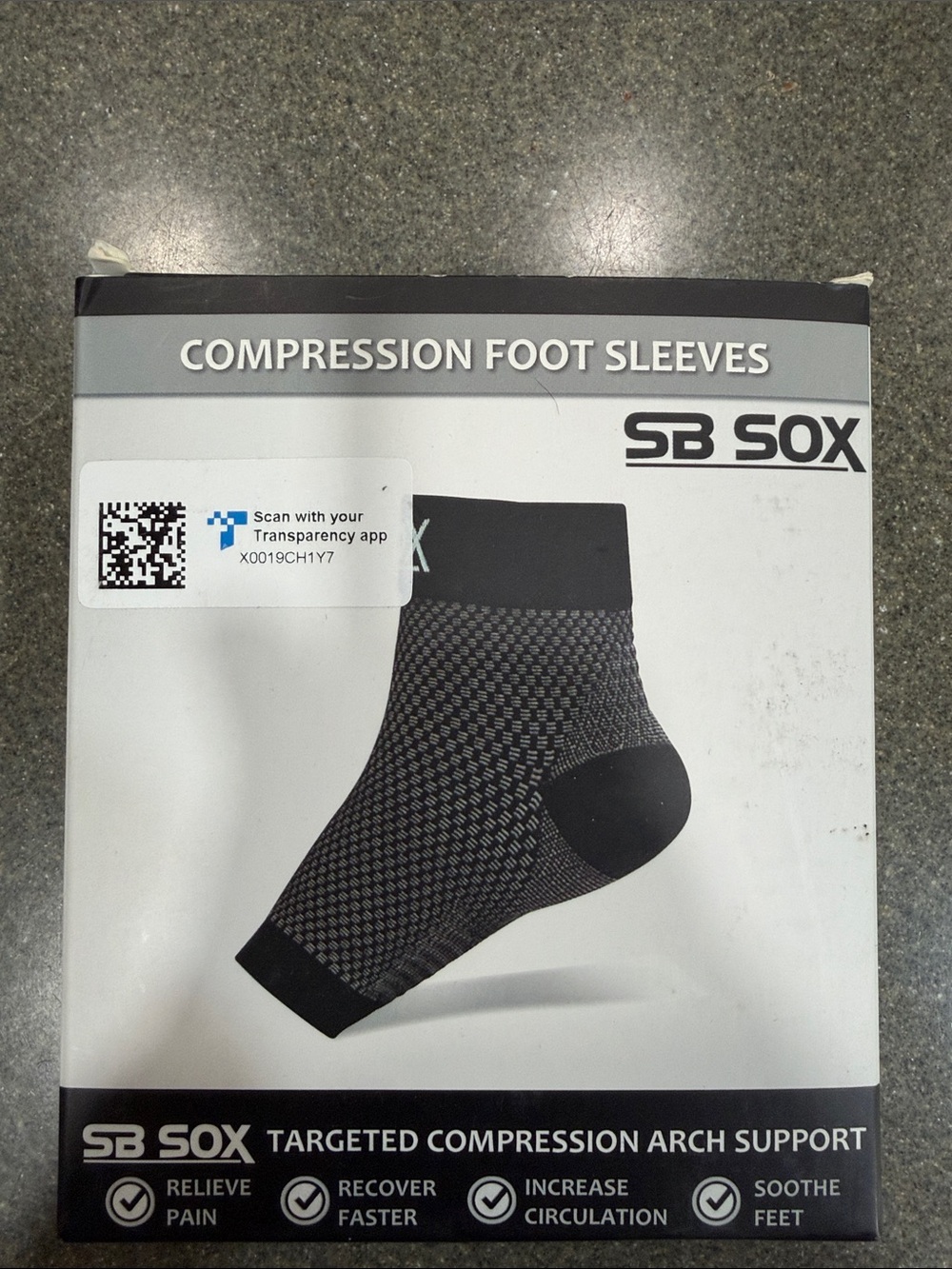 SB Sox Black Compression Foot Sleeves - Targeted Arch Support